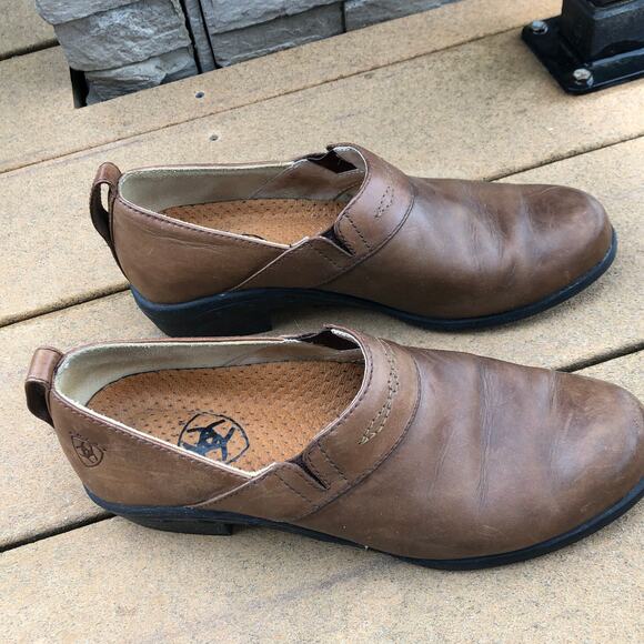 Ariat Slip On Sandal Western Paddock Leather size 7 B - Picture 4 of 11